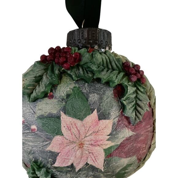 Handmade one of a kind Christmas Ornament Poinsetta - Picture 4 of 10